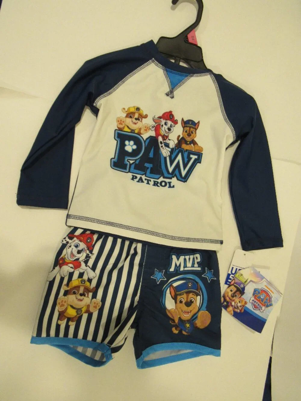 NEW BOYS 18 MONTHS 2-PIECE UPF 50+ SWIM SET-LICENSED PAW PATROL